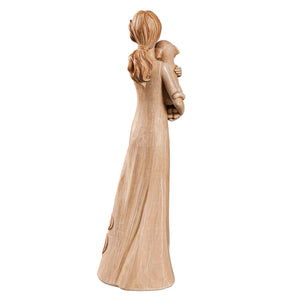 Polyresin Who Rescued Who Angel Statue, 12in