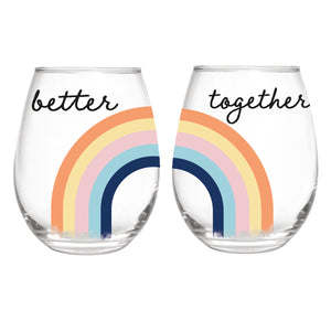 Better Together Rainbow Wine Glass Set of 2