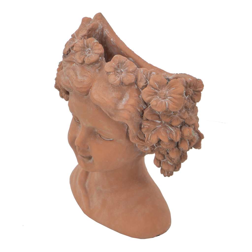 Wall Planter, Cement, Terracotta Goddess Head