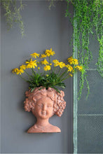 Load image into Gallery viewer, Wall Planter, Cement, Terracotta Goddess Head
