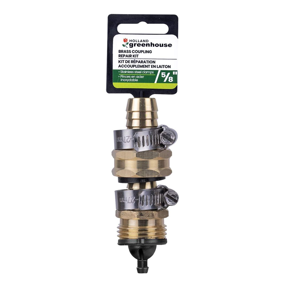 Brass 5/8in Hose Coupling Kit w Stnls Stl Clamp