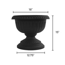 Load image into Gallery viewer, Planter, 18in, Grecian Urn, Black
