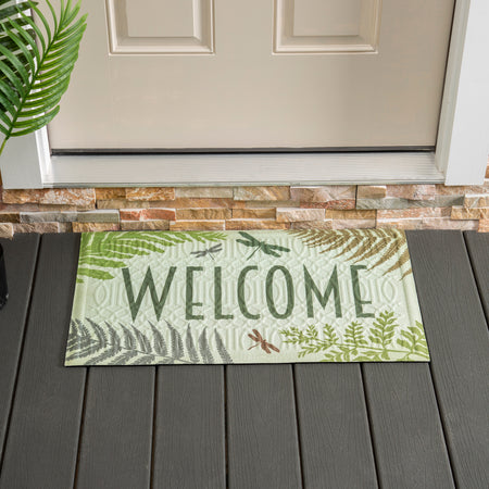 Welcome Dragonfly Embossed Door Mat