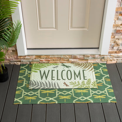 Welcome Dragonfly Embossed Door Mat