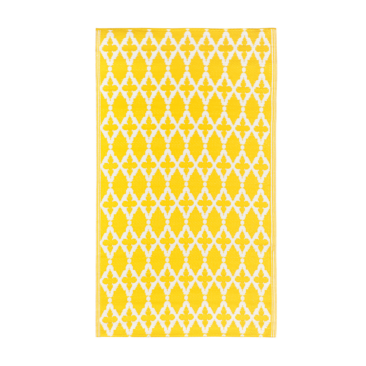Yellow Patterned Indoor/Outdoor Rug, 36in x 60in
