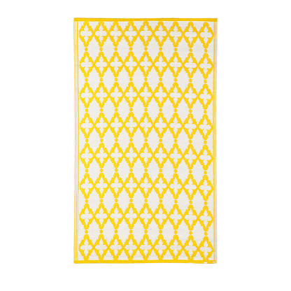 Yellow Patterned Indoor/Outdoor Rug, 36in x 60in
