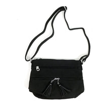 Load image into Gallery viewer, Sierra Crossbody Bag with Tassel Zippers, Black
