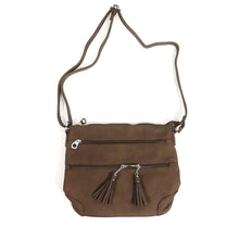 Load image into Gallery viewer, Sierra Crossbody Bag with Tassel Zippers, Coffee
