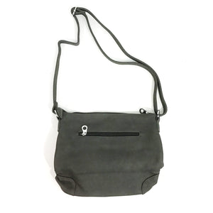 Sierra Crossbody Bag with Tassel Zippers, Grey