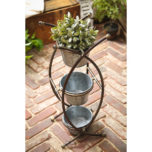 3-Tier Metal Pot Planter with Stand