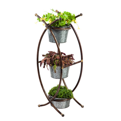 3-Tier Metal Pot Planter with Stand