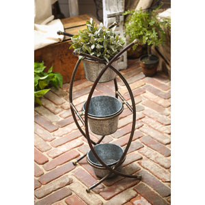 3-Tier Metal Pot Planter with Stand