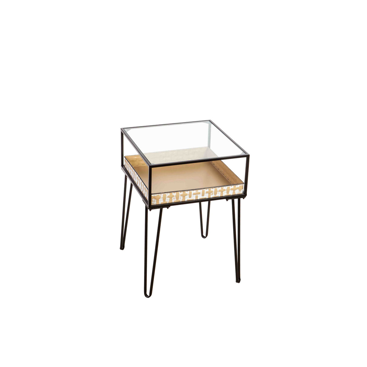 Metal & Glass Planter Table, 18in Square