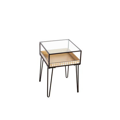 Metal & Glass Planter Table, 18in Square