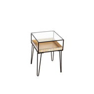 Metal & Glass Planter Table, 18in Square