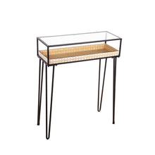 Load image into Gallery viewer, Metal &amp; Glass Planter Table, 32in Rectangle
