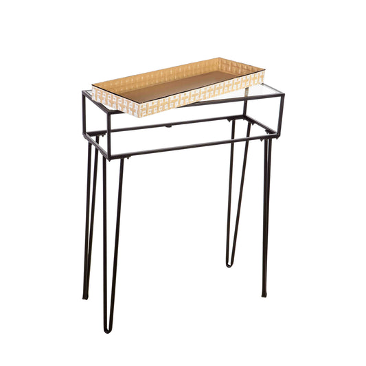 Metal & Glass Planter Table, 32in Rectangle