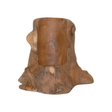 Load image into Gallery viewer, Hand-Carved Teakwood Single Wine Bottle Holder
