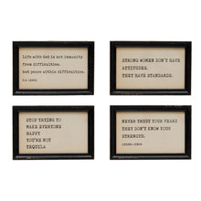 Load image into Gallery viewer, Wood Framed Typed Saying Print Wall Art, 4 Styles
