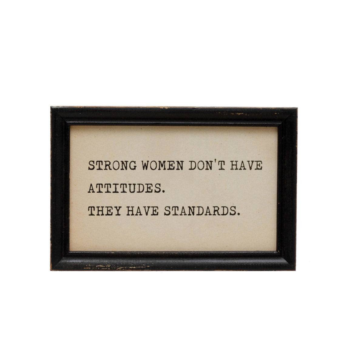 Wood Framed Typed Saying Print Wall Art, 4 Styles