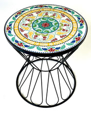 Load image into Gallery viewer, Mosaic Paisley Table/Plant Stand, 16in
