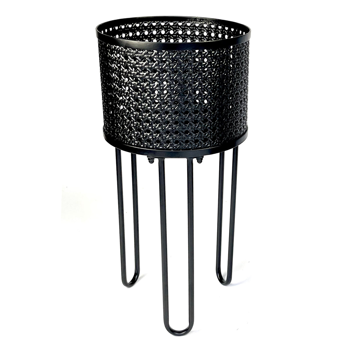 Round Mesh Metal Planter with Stand, 10in