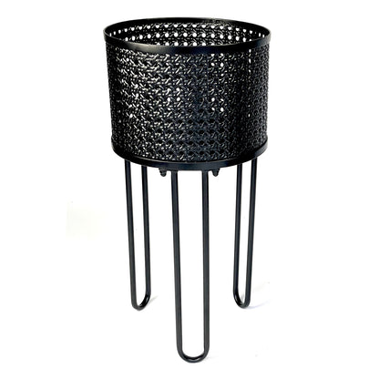 Round Mesh Metal Planter with Stand, 10in