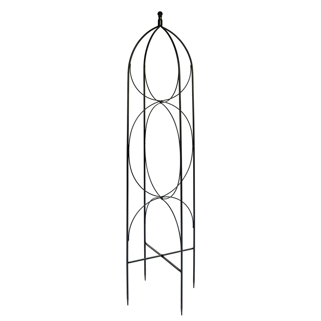 Circle Foldable Metal Obelisk, Black, 60in x 14.25