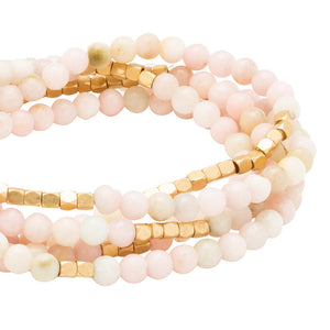 Stone Wrap Bracelet, Pink Opal & Gold