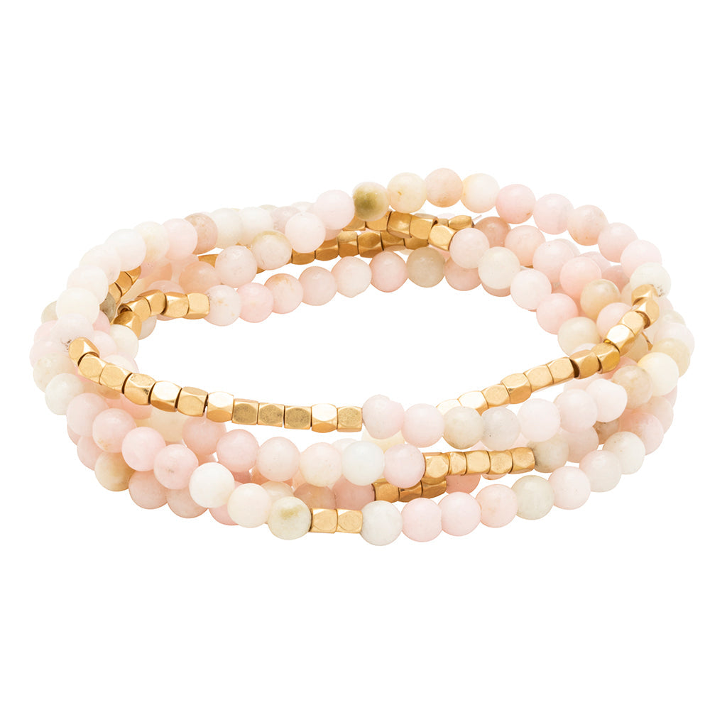 Stone Wrap Bracelet, Pink Opal & Gold