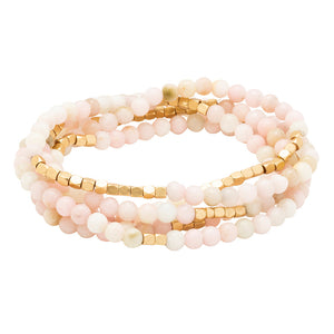 Stone Wrap Bracelet, Pink Opal & Gold