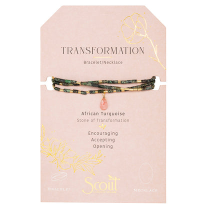 Teardrop Stone Wrap Bracelet, Afr. Trqs & Wtrmelon