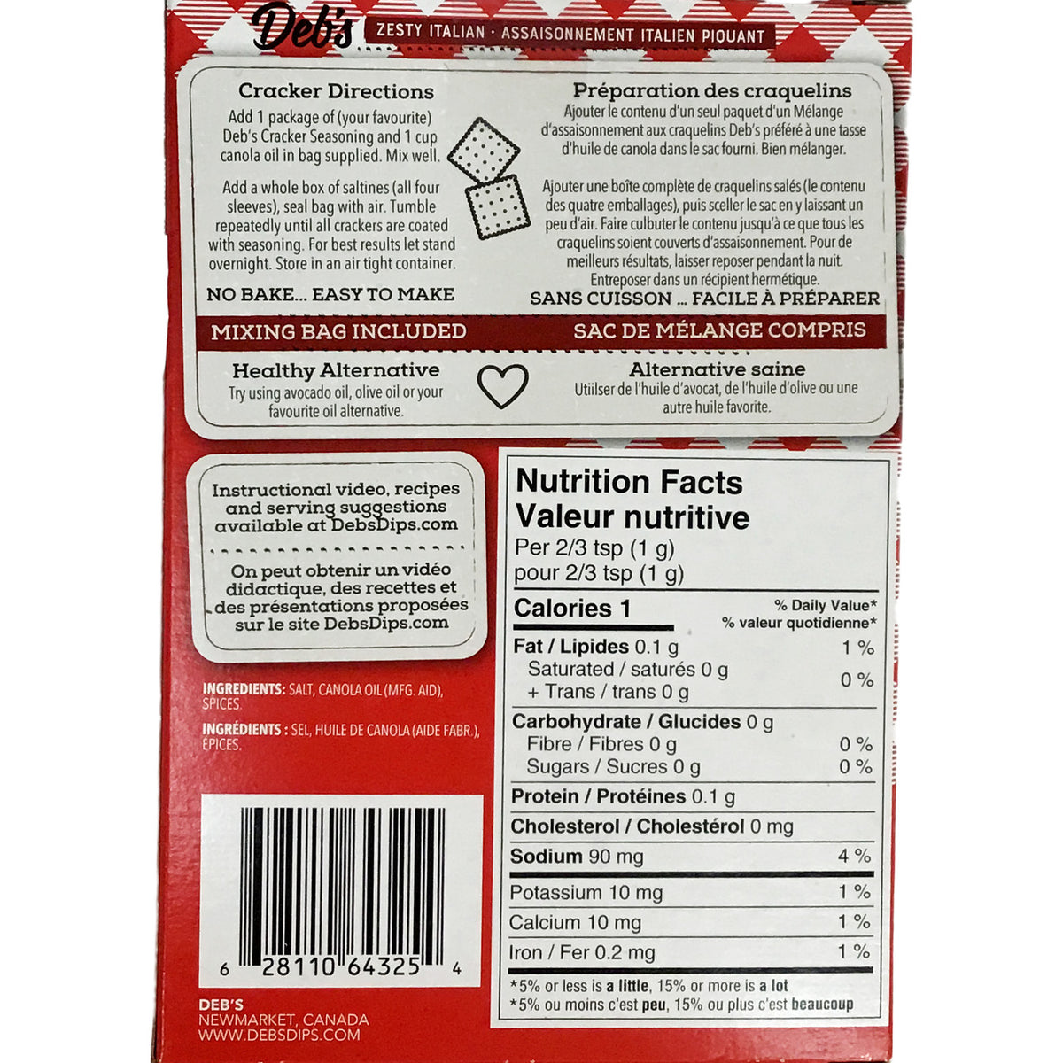 Deb's Dip Saltine Seasoning, Zesty Italian