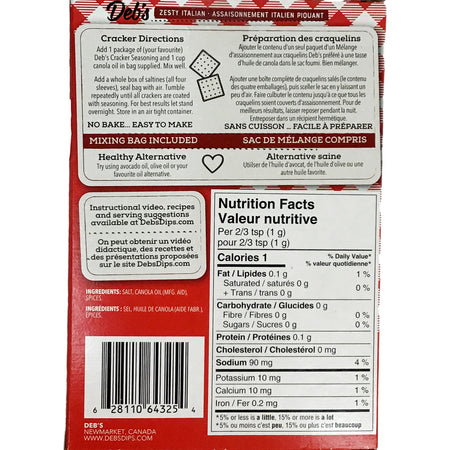 Deb's Dip Saltine Seasoning, Zesty Italian