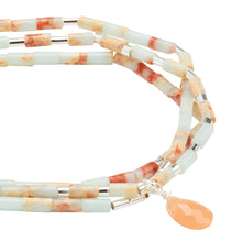 Load image into Gallery viewer, Teardrop Stone Wrap Bracelet, AquaTerra &amp; Sunstone
