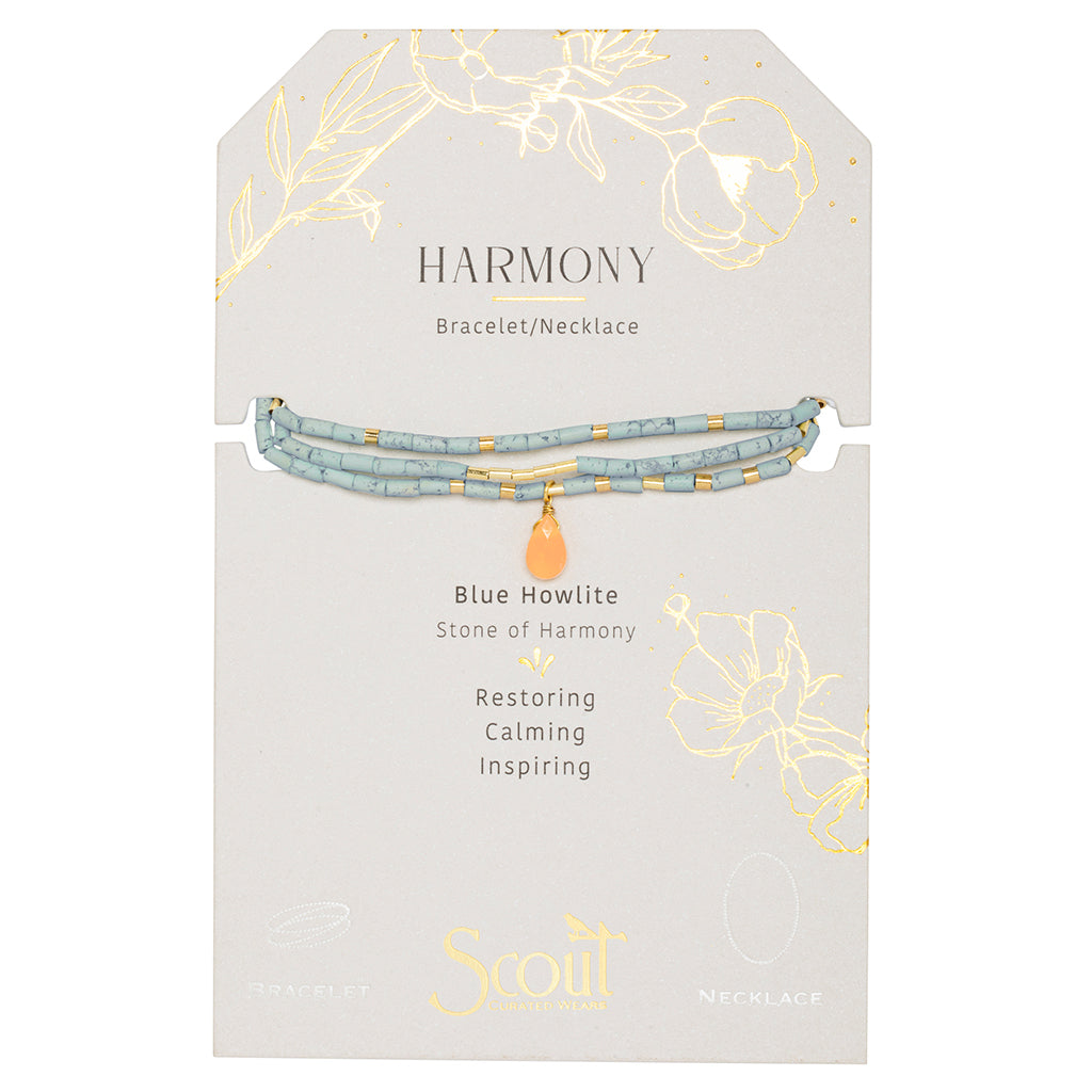 Teardrop Stone Wrap Bracelet, Blue Hwlt & Sunstone