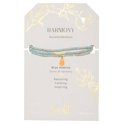 Teardrop Stone Wrap Bracelet, Blue Hwlt & Sunstone