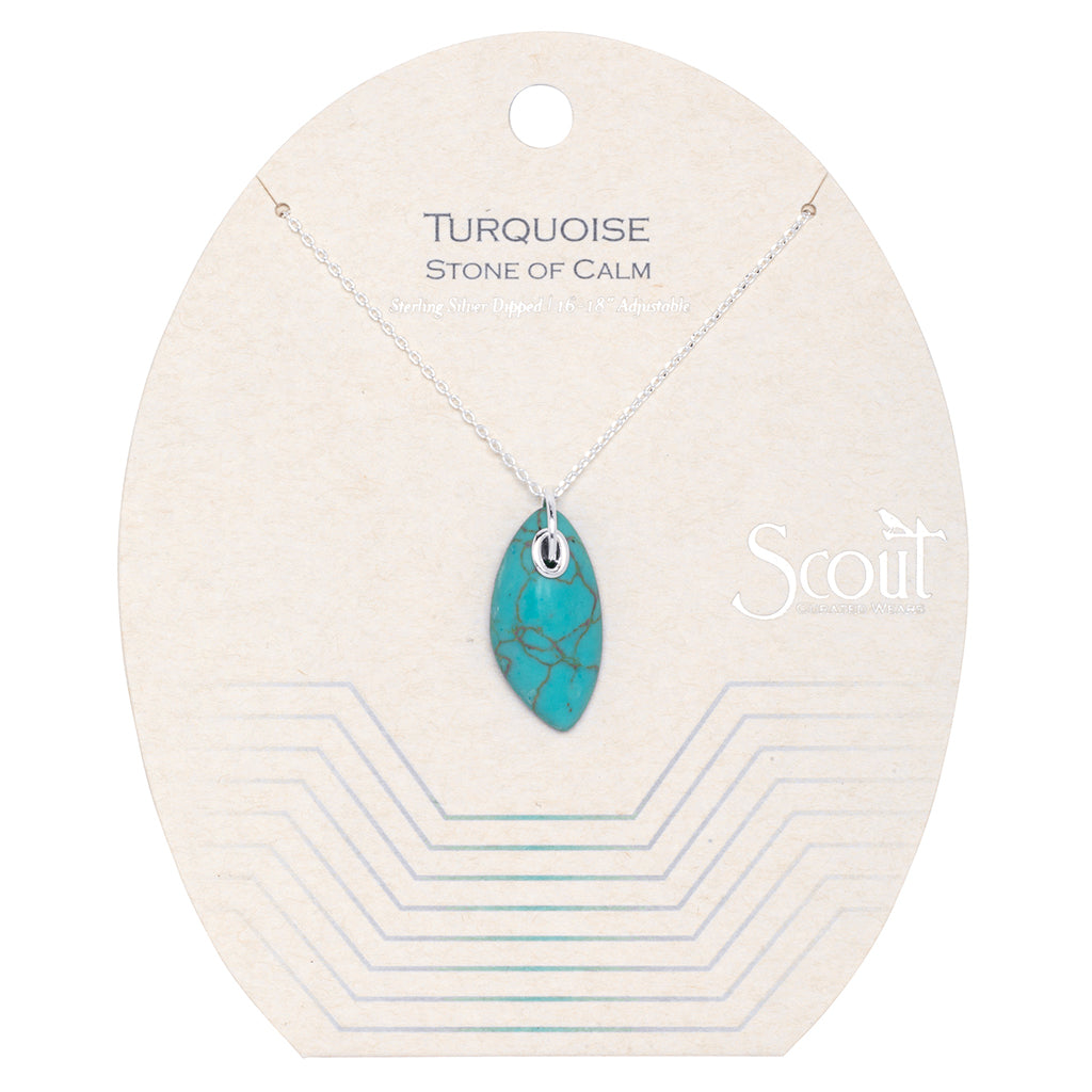 Organic Stone Necklace, Turquoise & Silver