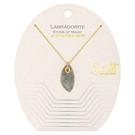Organic Stone Necklace, Labradorite & Gold