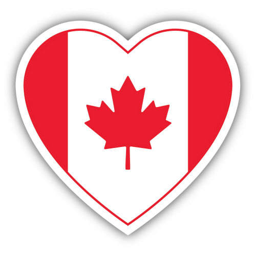 Canadian Flag Heart Sticker, 3in