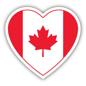 Canadian Flag Heart Sticker, 3in