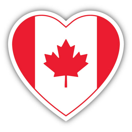 Canadian Flag Heart Sticker, 3in