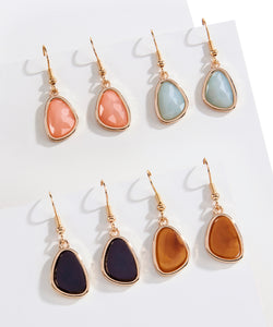 Stone Pendant Drop Earrings, 4 Styles