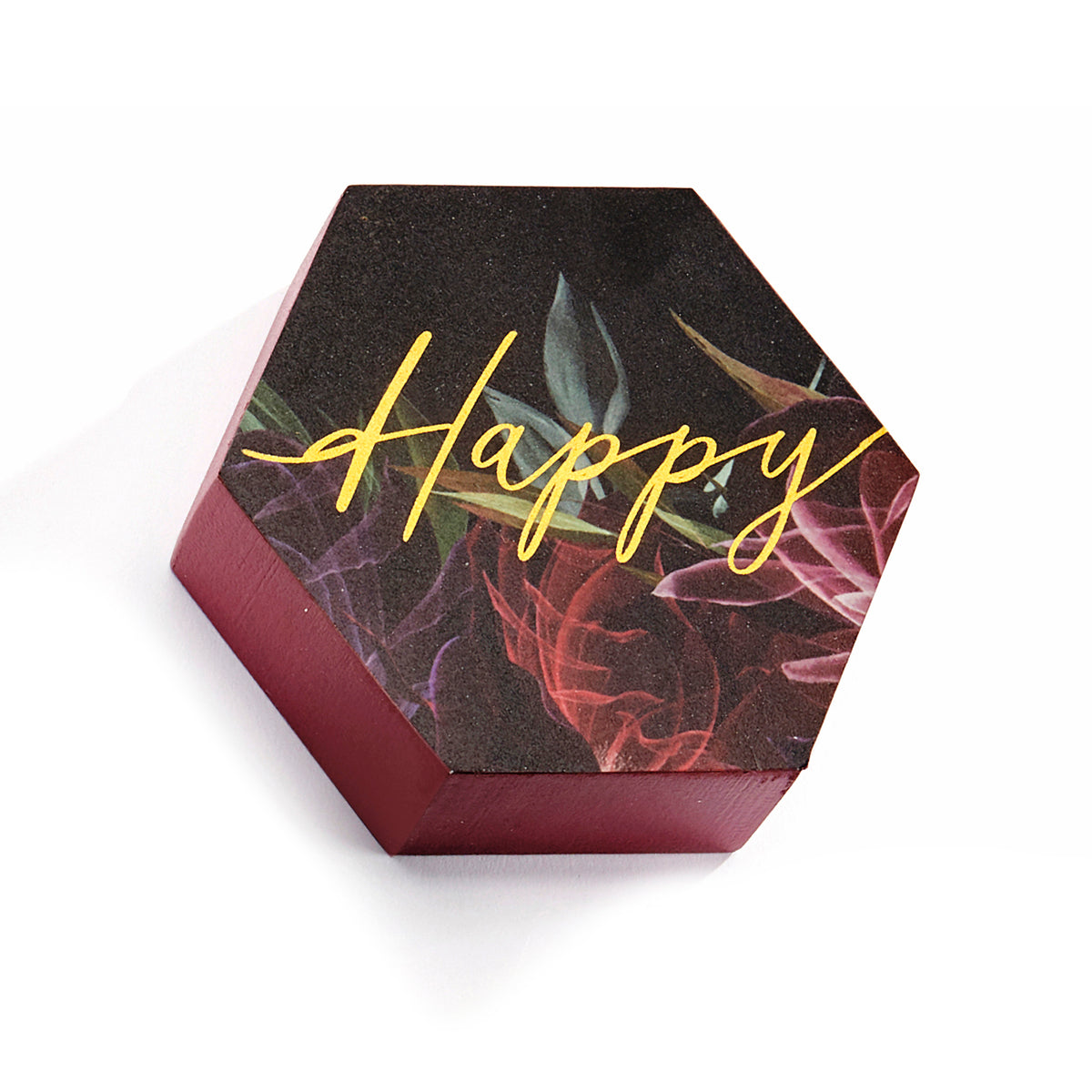 Floral Sentiment Mini Wood Block Decor, 4 Styles