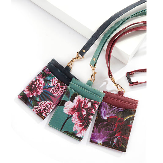 Floral Card Wallet Lanyard, 3 Styles