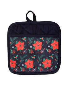 Poinsettia Oven Mitt/Pot Holder Set