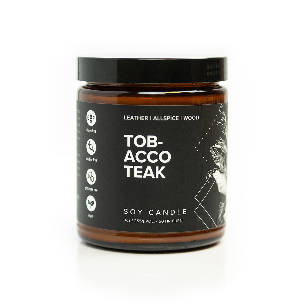 Broken Top Soy Candle, Tobacco Teak, 9oz