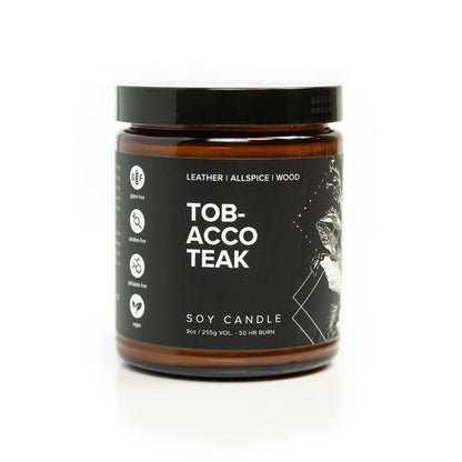 Broken Top Soy Candle, Tobacco Teak, 9oz