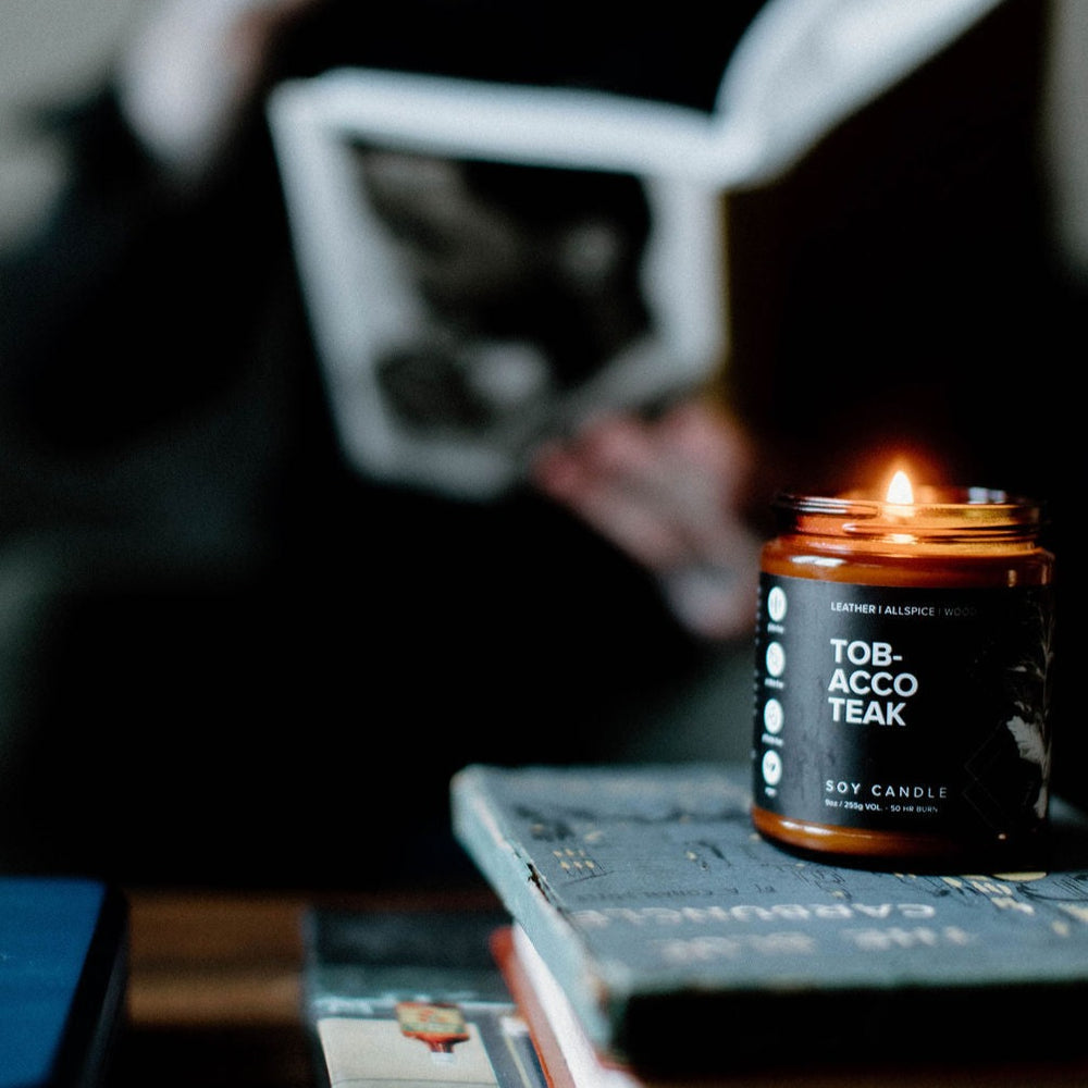 Broken Top Soy Candle, Tobacco Teak, 9oz
