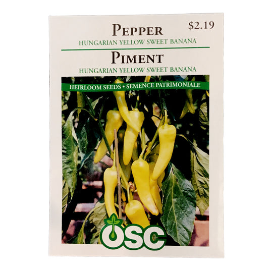 Pepper - Hungarian Yellow Sweet Banana Seeds, OSC